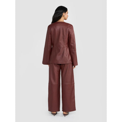 Perona Zaria Rust Open Front Blazer