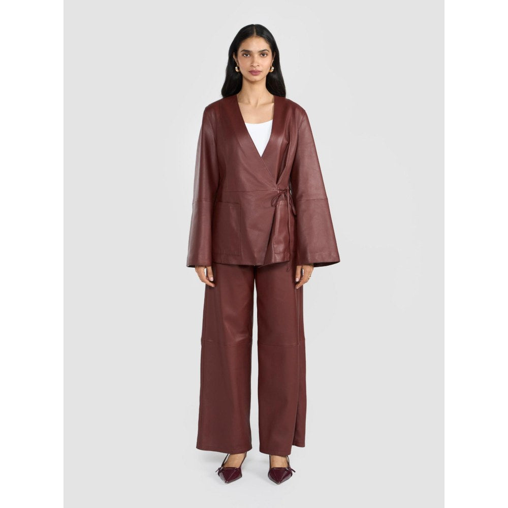 Perona Zaria Rust Open Front Blazer