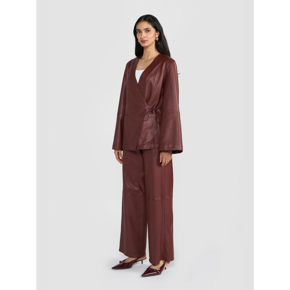 Perona Zaria Rust Open Front Blazer