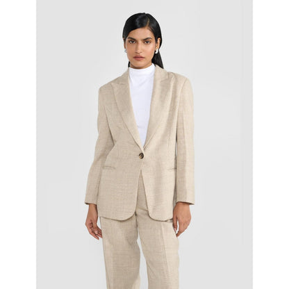 Perona Kristen Beige Single Breasted Blazer