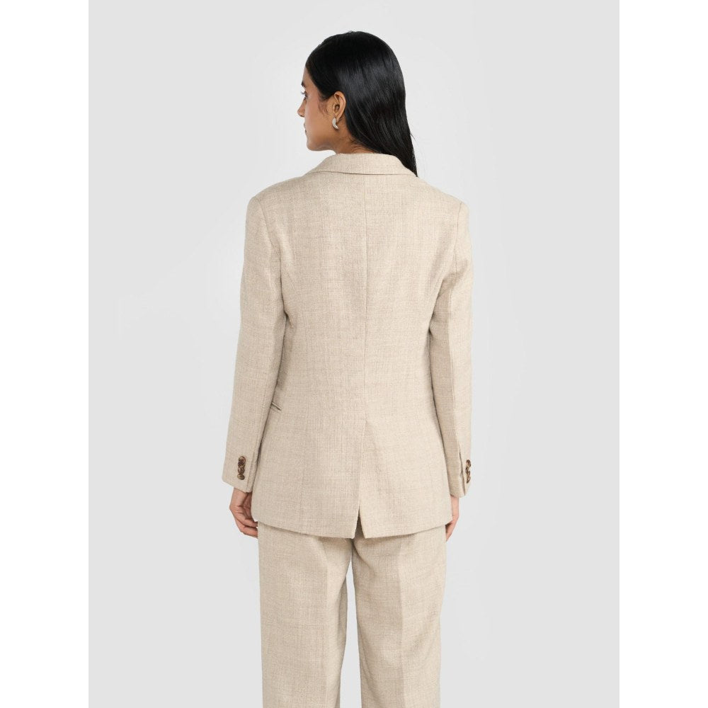 Perona Kristen Beige Single Breasted Blazer