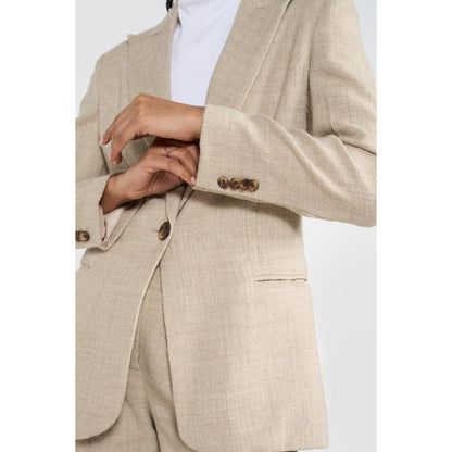 Perona Kristen Beige Single Breasted Blazer