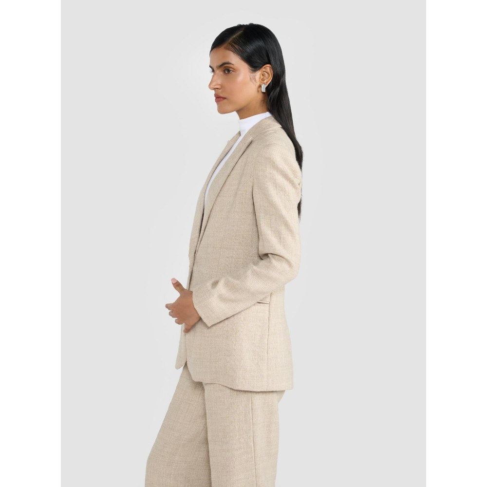 Perona Kristen Beige Single Breasted Blazer