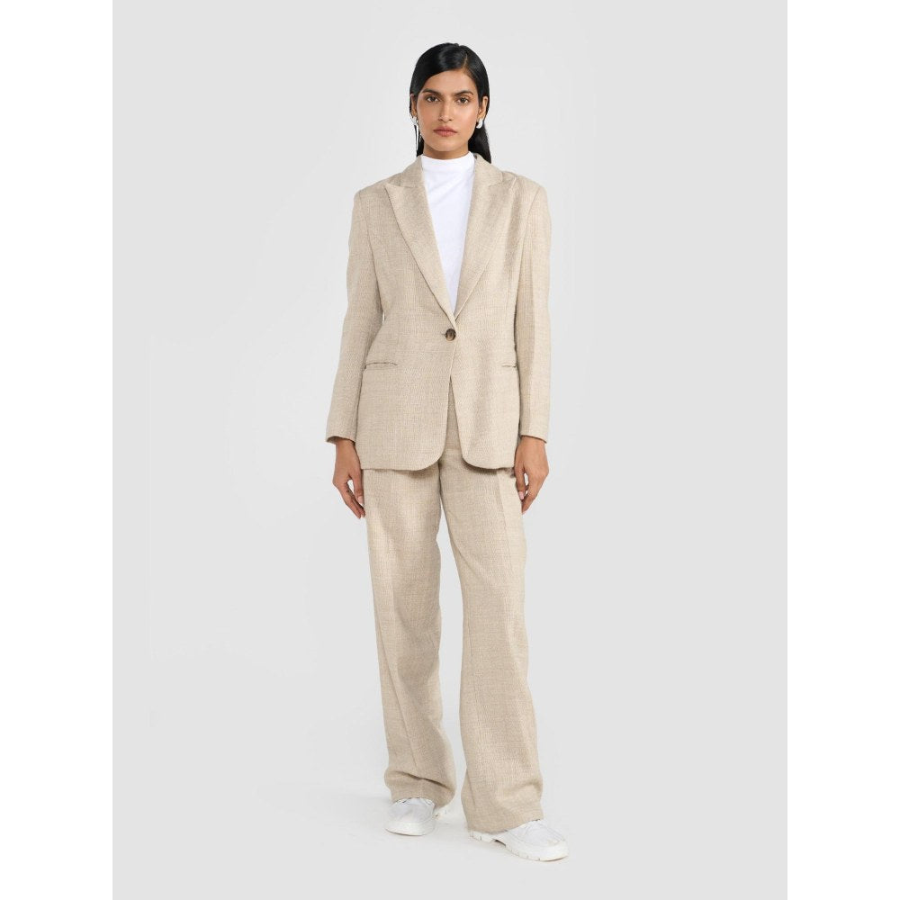 Perona Kristen Beige Single Breasted Blazer