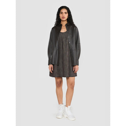 Perona Brown Averie Leather Solid Shirt