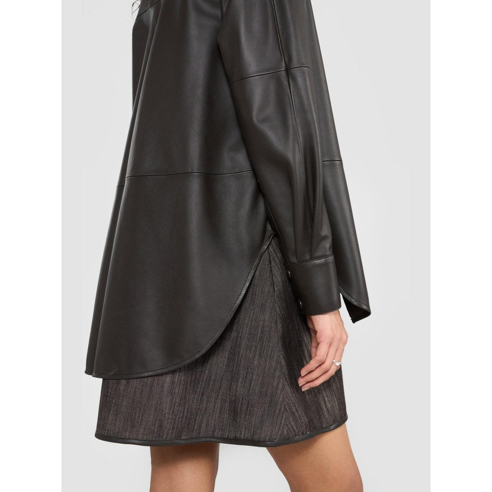 Perona Brown Averie Leather Solid Shirt