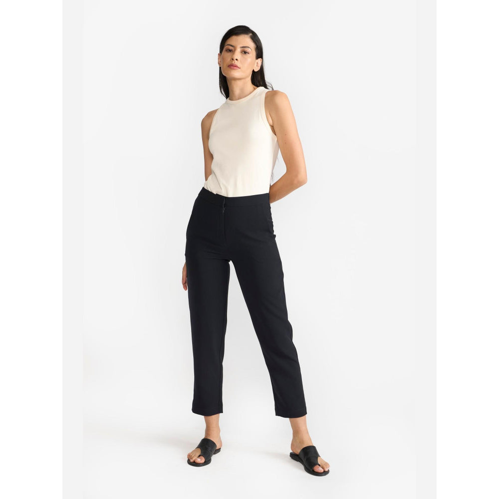 Perona Camille Navy Blue Regular Fit Pant