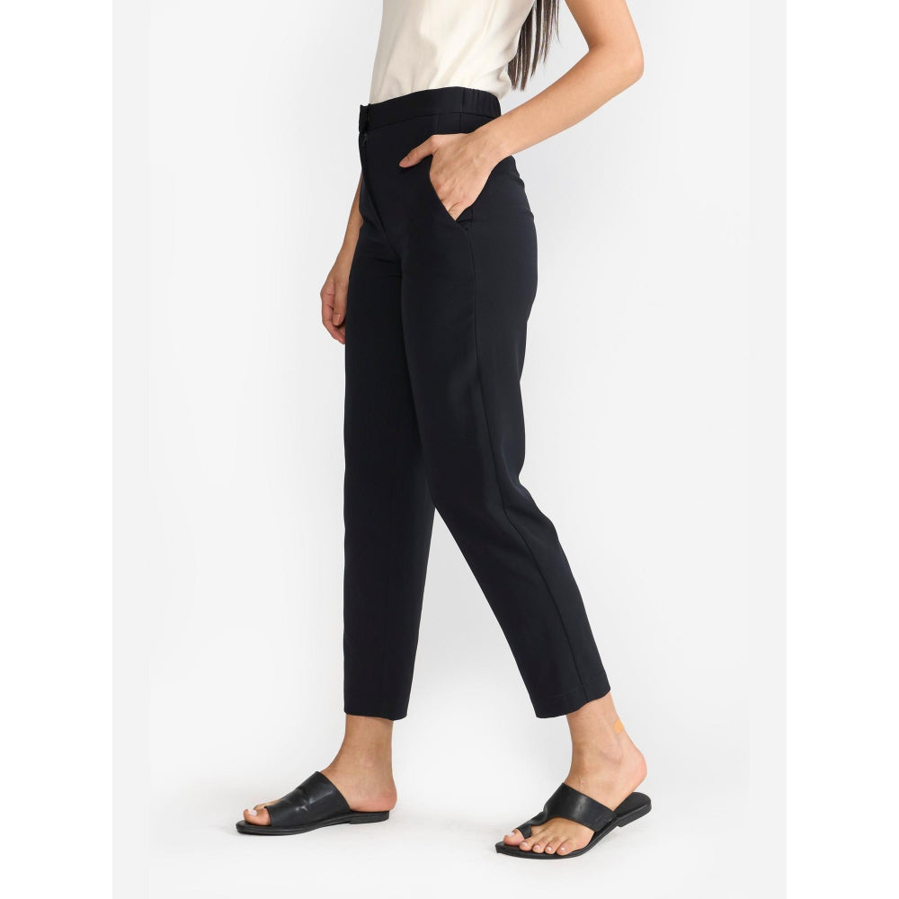 Perona Camille Navy Blue Regular Fit Pant