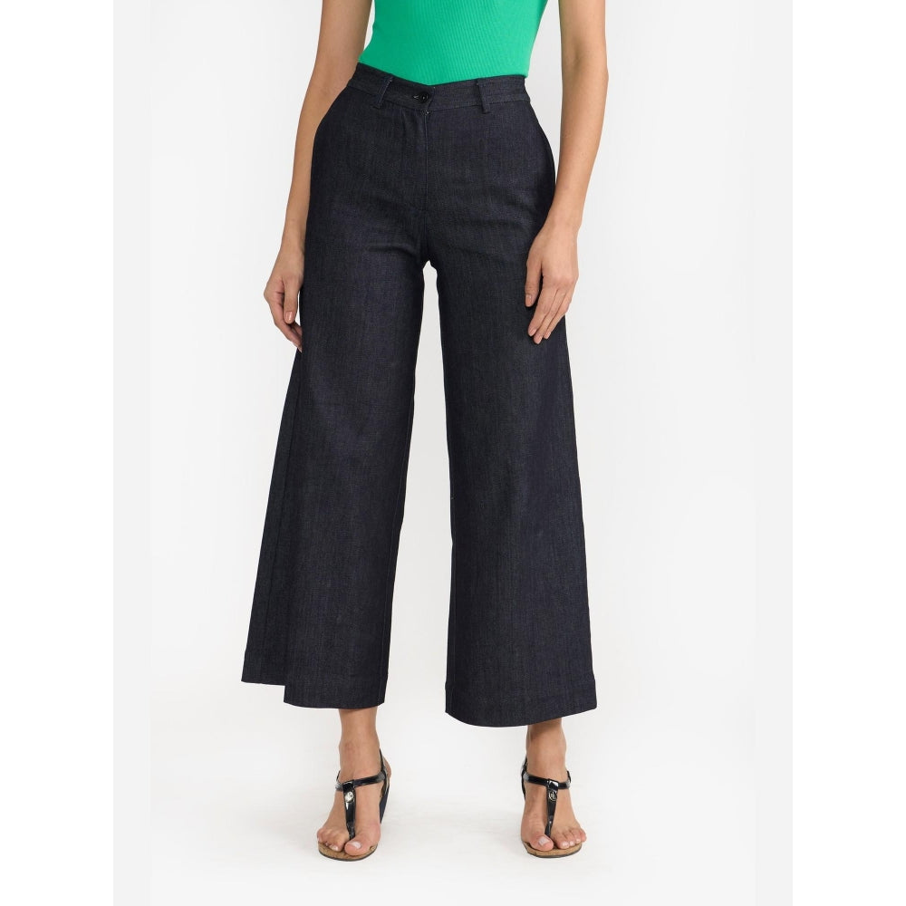 Perona Helena Navy Blue Relaxed Fit Pant