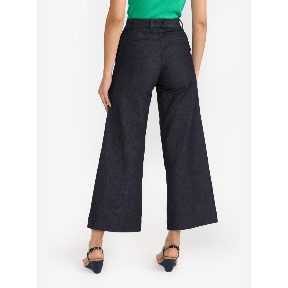 Perona Helena Navy Blue Relaxed Fit Pant