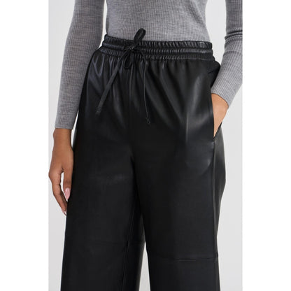 Perona Kathryn Black Leather Pant