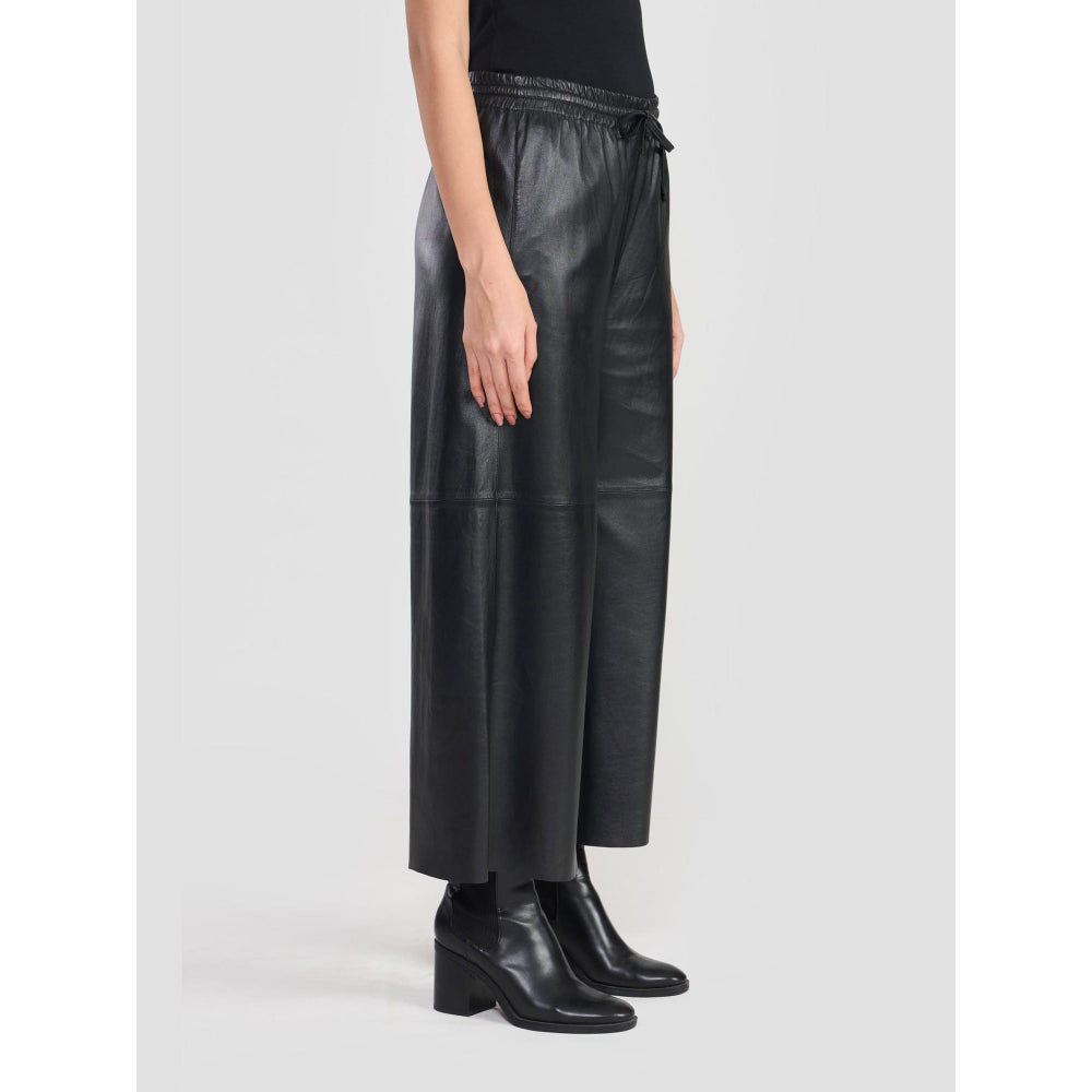 Perona Kathryn Black Leather Pant