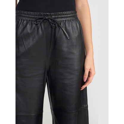 Perona Kathryn Black Leather Pant