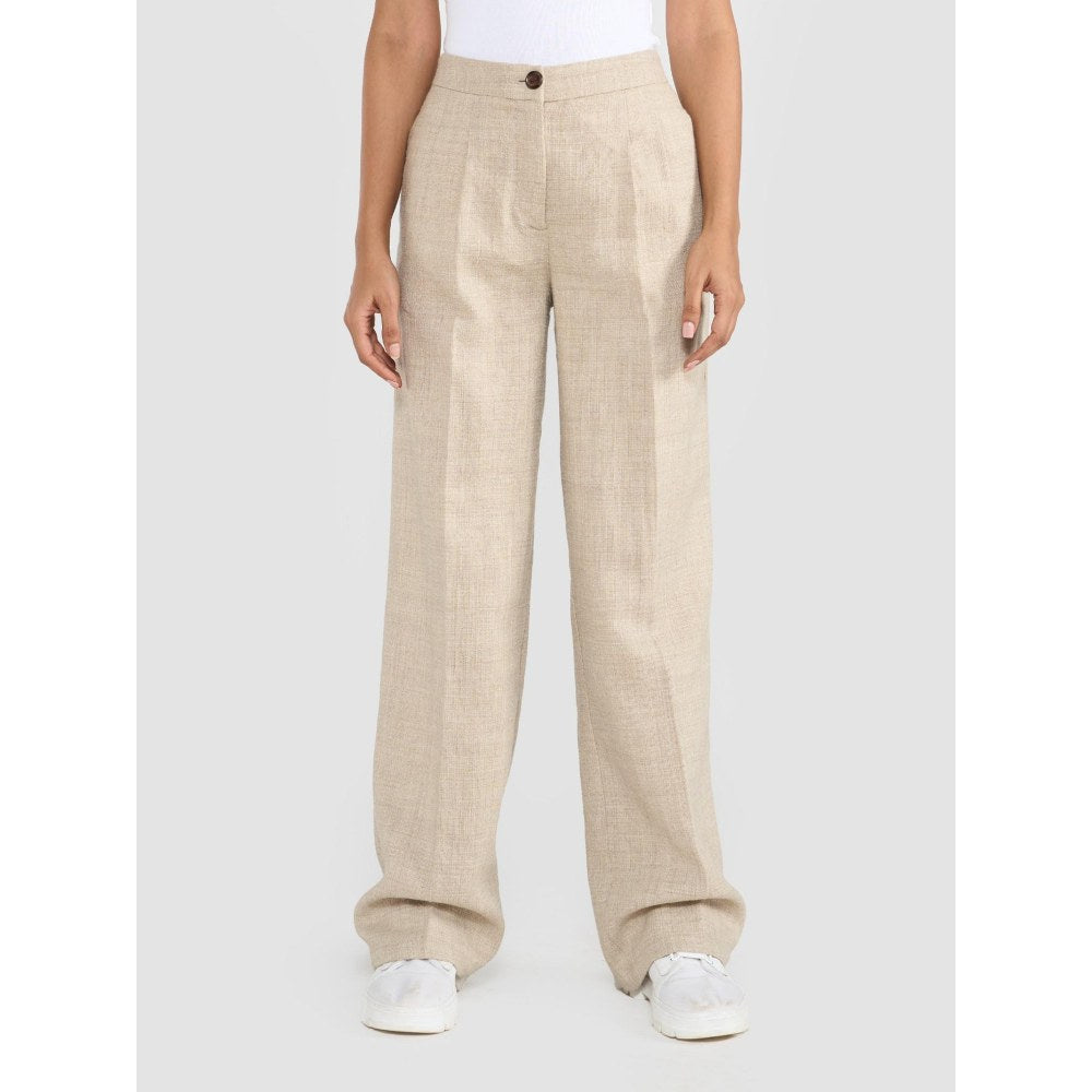 Perona Kristen Beige Relaxed Fit Pants