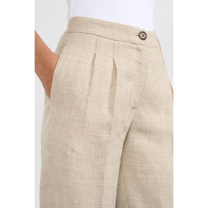 Perona Kristen Beige Relaxed Fit Pants