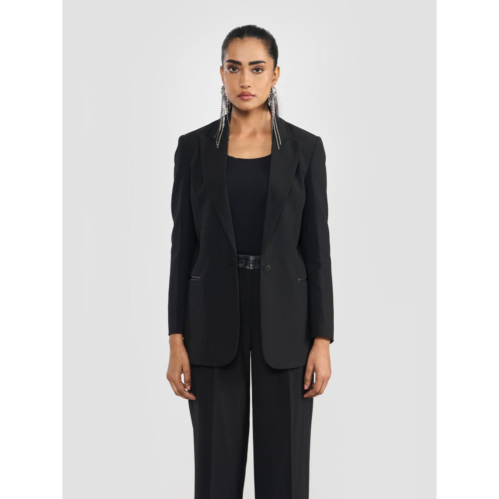 Perona Ariya Black Single-Breasted Blazer