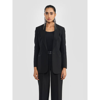 Perona Ariya Black Single-Breasted Blazer