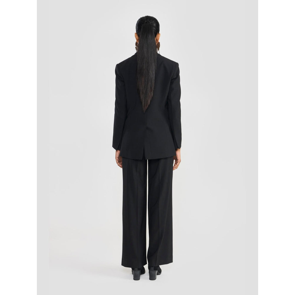 Perona Ariya Black Single-Breasted Blazer