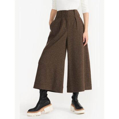 Perona Martha Brown Solid Regular Fit Pant
