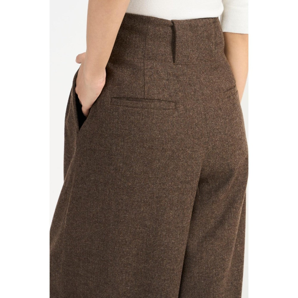 Perona Martha Brown Solid Regular Fit Pant