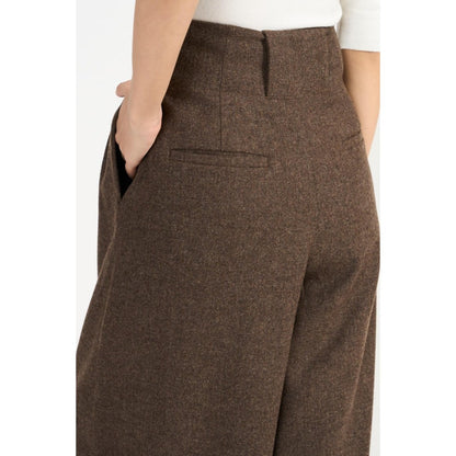 Perona Martha Brown Solid Regular Fit Pant
