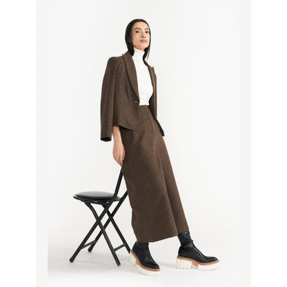 Perona Martha Brown Solid Regular Fit Pant