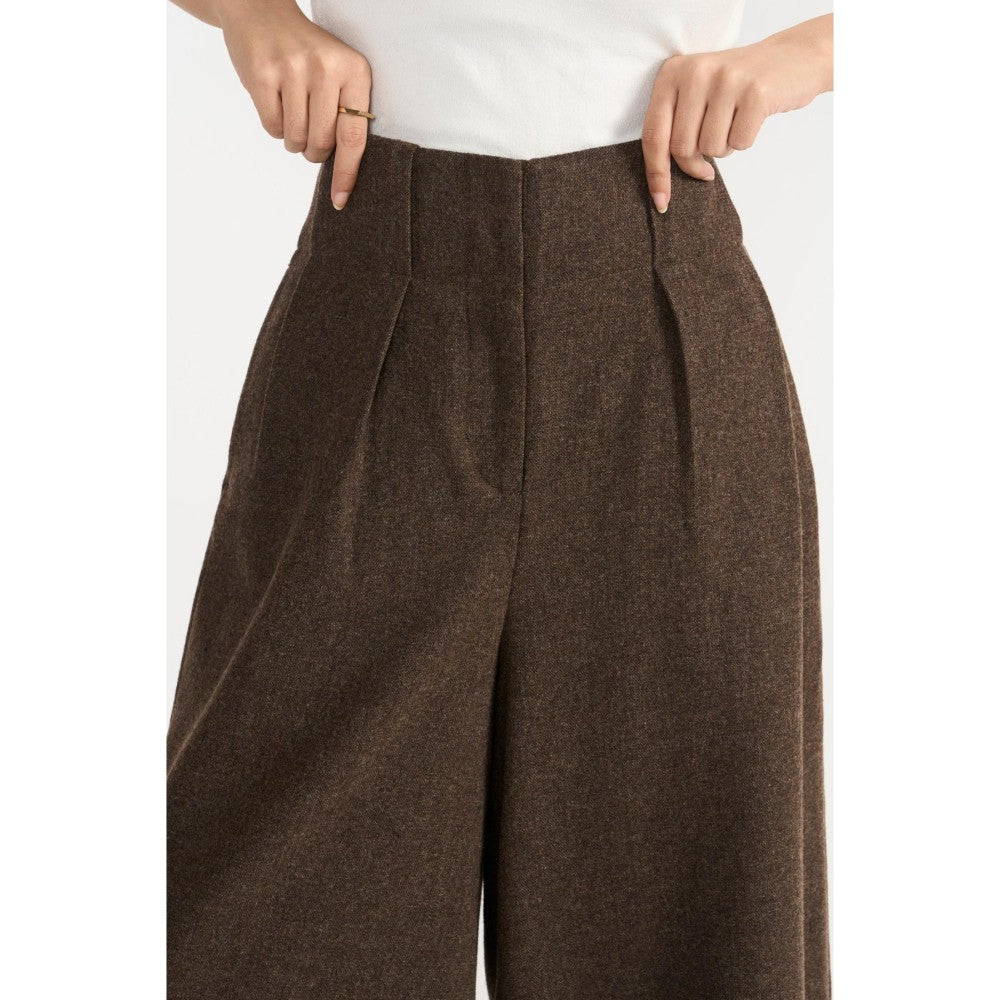 Perona Martha Brown Solid Regular Fit Pant