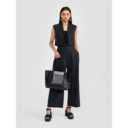 Perona Orelia Vest Black Open Front Blazer
