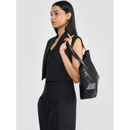 Perona Orelia Vest Black Open Front Blazer