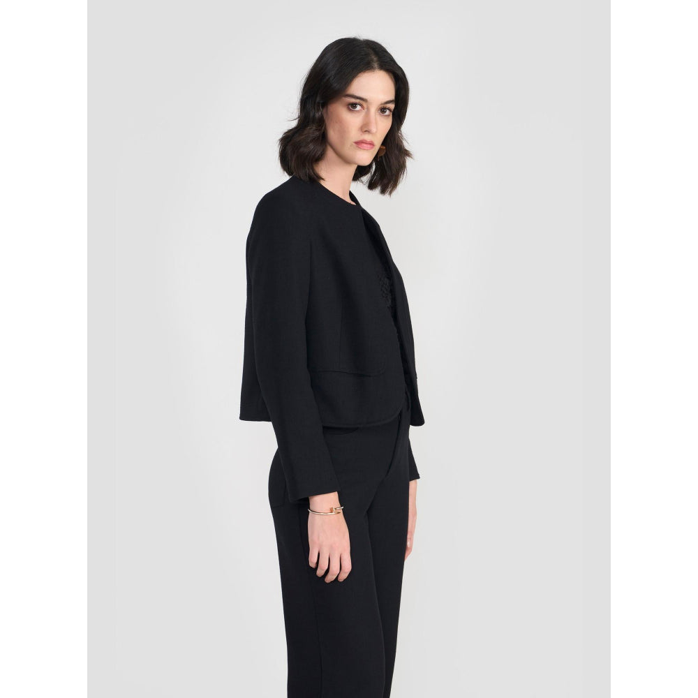 Perona Kylie Black Open Front Blazer