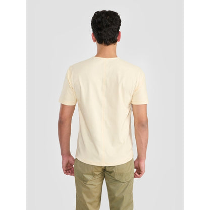 Perona Off White Baron Cotton Crew Neck Solid/Plain T-Shirt