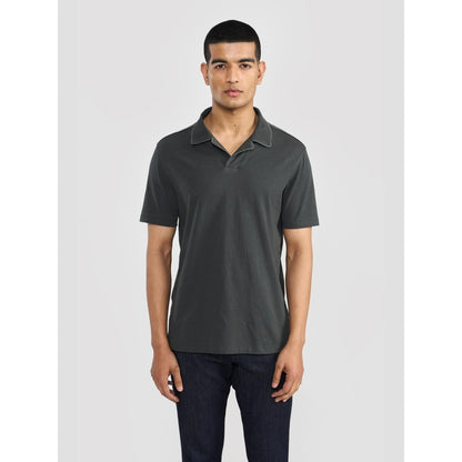 Perona Olive Alex Pure Cotton Collar Neck Solid/Plain Polo T-Shirt