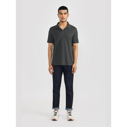 Perona Olive Alex Pure Cotton Collar Neck Solid/Plain Polo T-Shirt
