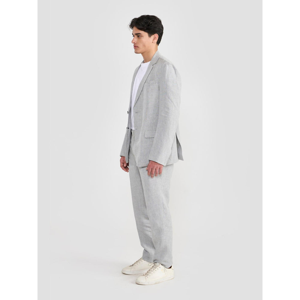 Perona Darren Grey Single Breasted Blazer