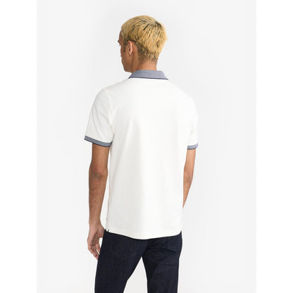Perona Off White Brady Cotton Collar Neck Solid/Plain Polo T-Shirt