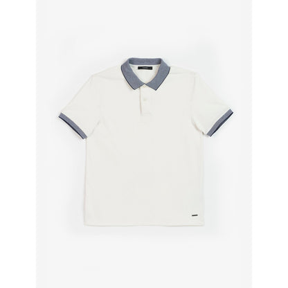 Perona Off White Brady Cotton Collar Neck Solid/Plain Polo T-Shirt