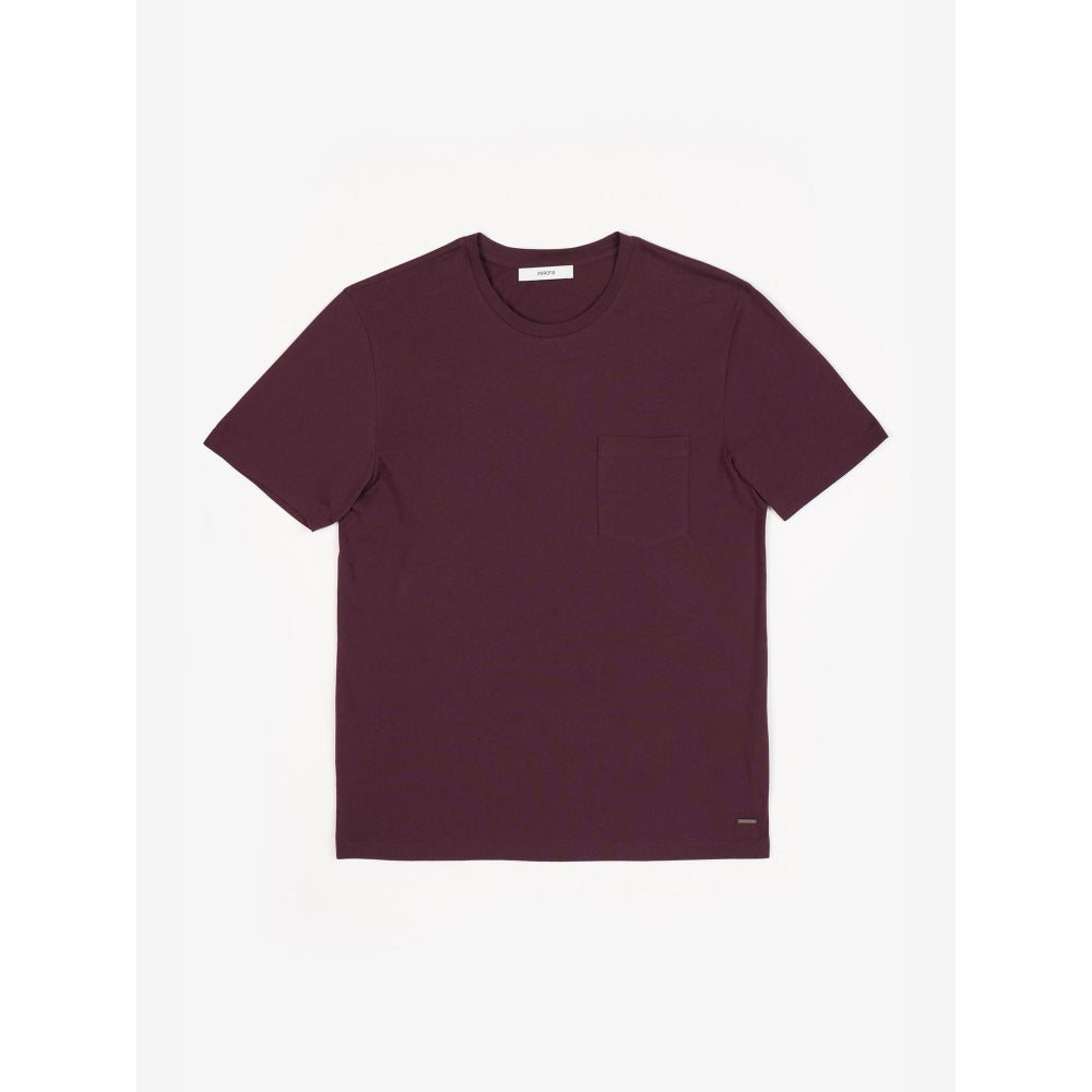 Perona Wine Caden Pure Cotton Crew Neck Solid/Plain T-Shirt