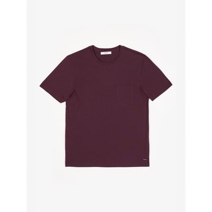 Perona Wine Caden Pure Cotton Crew Neck Solid/Plain T-Shirt