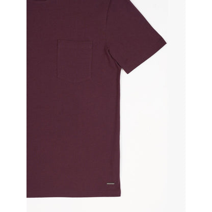 Perona Wine Caden Pure Cotton Crew Neck Solid/Plain T-Shirt
