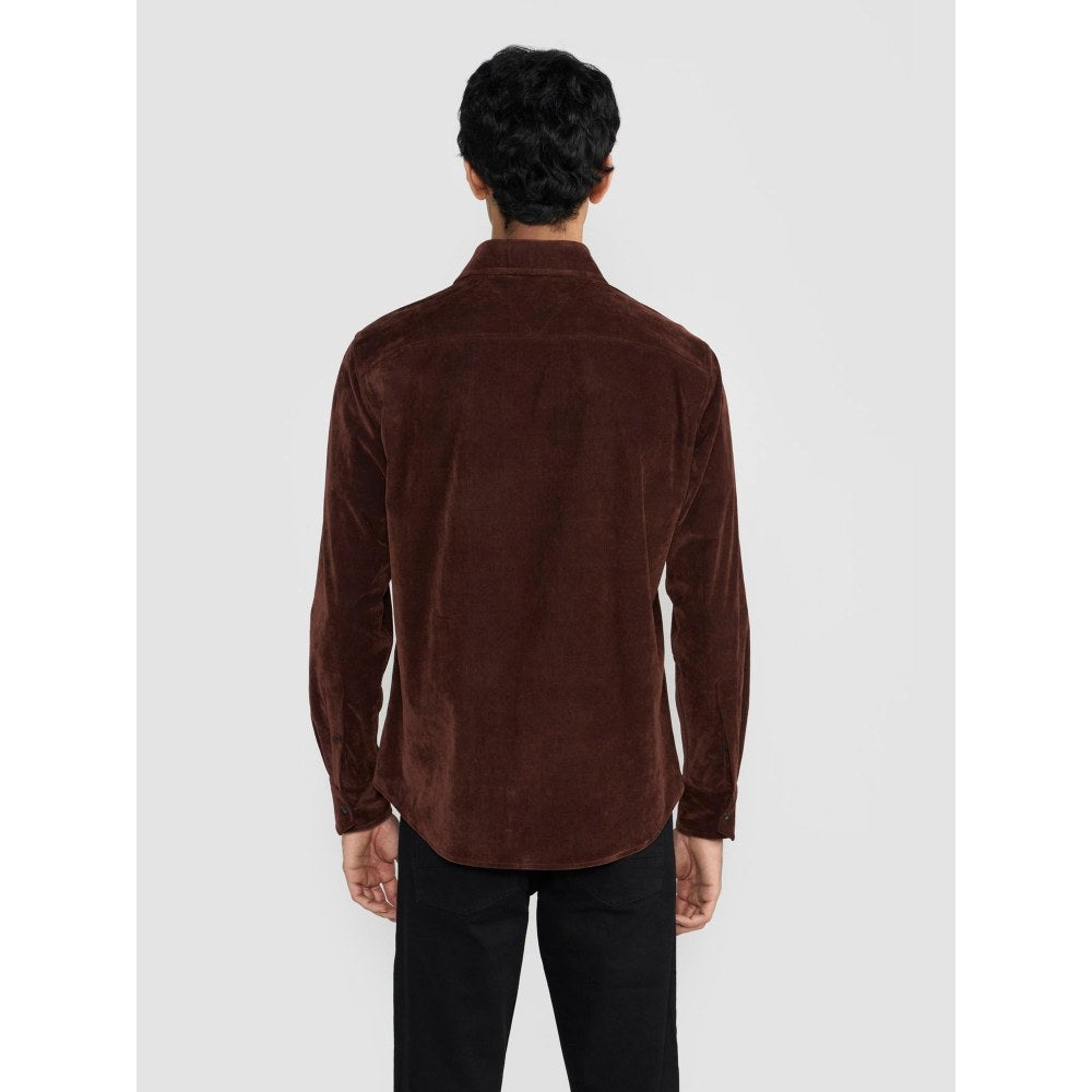 Perona Rust Dominic Cotton Blend Solid Shirt