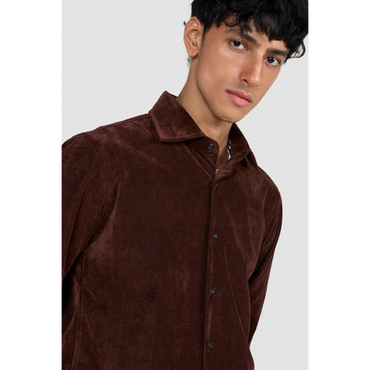 Perona Rust Dominic Cotton Blend Solid Shirt
