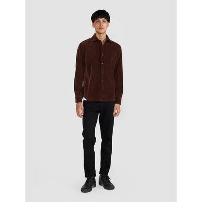 Perona Rust Dominic Cotton Blend Solid Shirt
