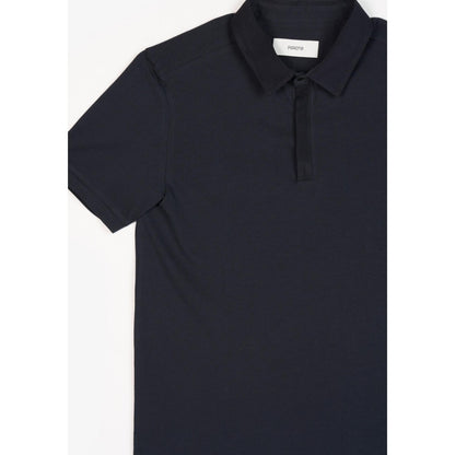 Perona Navy Blue Ethan Pure Cotton Collar Neck Solid/Plain Polo T-Shirt