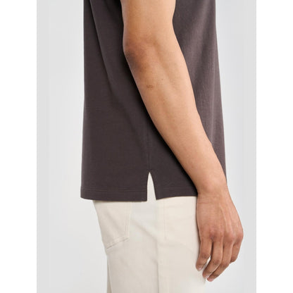 Perona Brown Ethan Pure Cotton Collar Neck Solid/Plain Polo T-Shirt