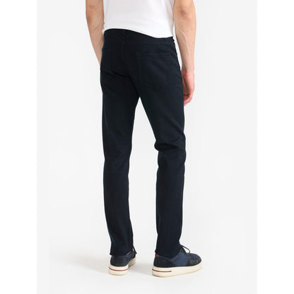 Perona Hakimi Navy Blue Solid Mid Waist Pant
