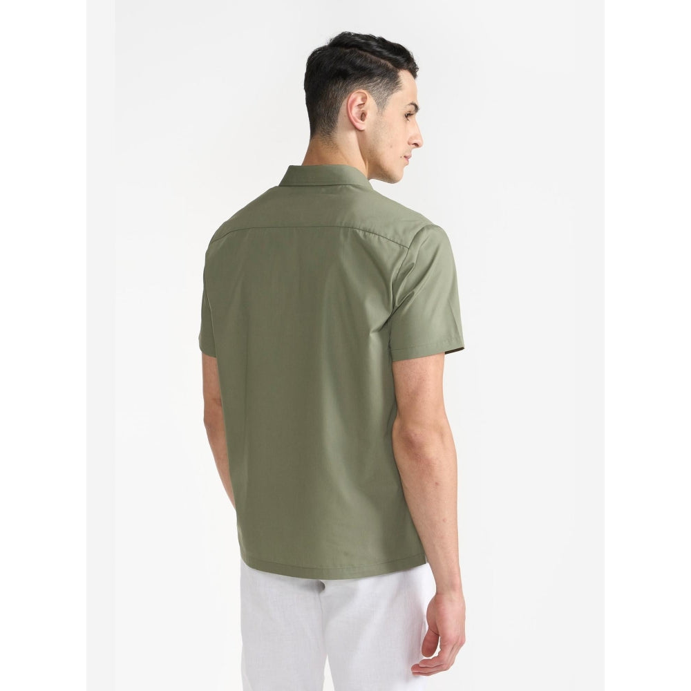 Perona Olive Lane Cotton Collar Neck Solid/Plain Polo T-Shirt
