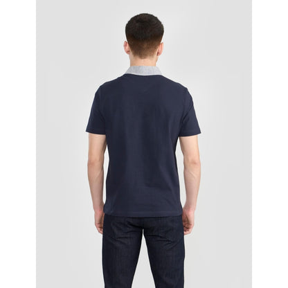 Perona Navy Blue Lorenzo Pure Cotton Collar Neck Solid/Plain Polo T-Shirt