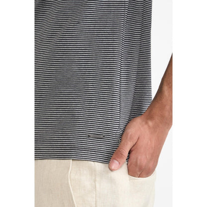 Perona Black Manuel Cotton Blend Collar Neck Solid/Plain Polo T-Shirt