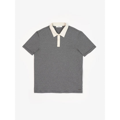 Perona Black Manuel Cotton Blend Collar Neck Solid/Plain Polo T-Shirt