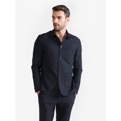 Perona Colt Navy Blue Single Breasted Blazer